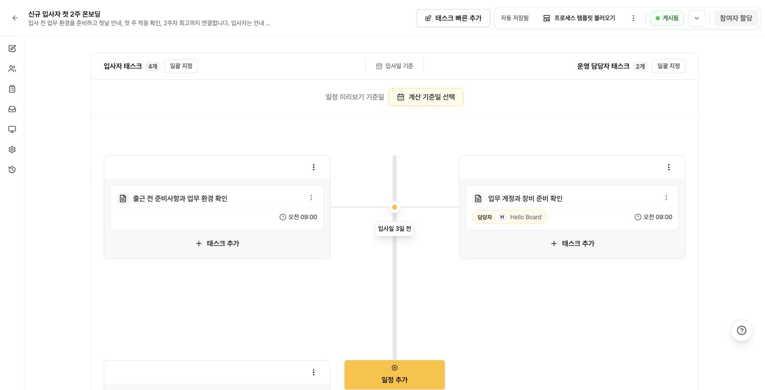 프로세스 설계 화면